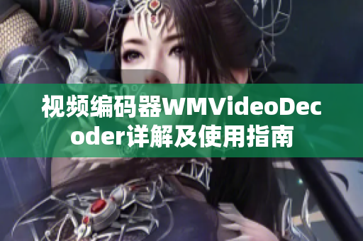 视频编码器WMVideoDecoder详解及使用指南