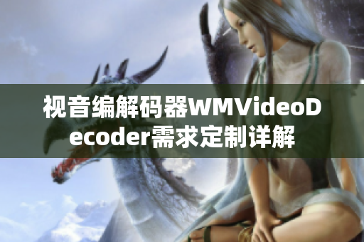 视音编解码器WMVideoDecoder需求定制详解