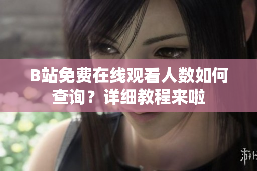 B站免费在线观看人数如何查询？详细教程来啦
