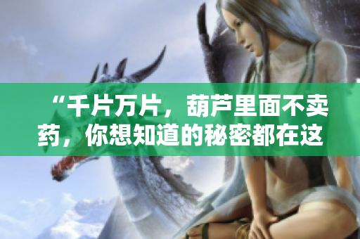 “千片万片，葫芦里面不卖药，你想知道的秘密都在这里！”