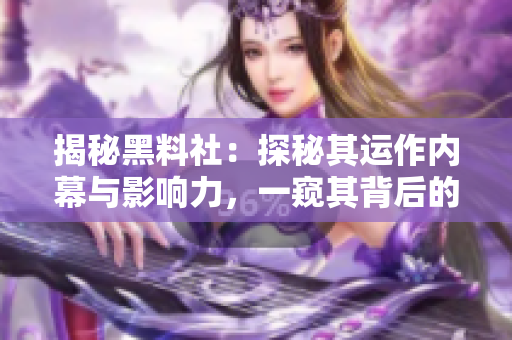 揭秘黑料社：探秘其运作内幕与影响力，一窥其背后的秘密交易与挖掘方式