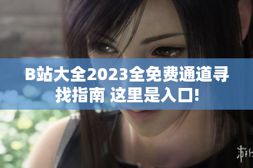 B站大全2023全免费通道寻找指南 这里是入口!
