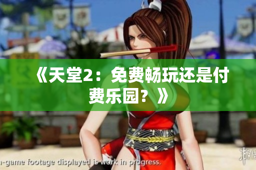 《天堂2：免费畅玩还是付费乐园？》