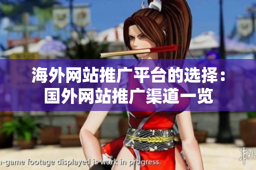 海外网站推广平台的选择：国外网站推广渠道一览