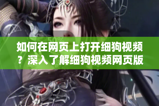 如何在网页上打开细狗视频？深入了解细狗视频网页版的操作步骤