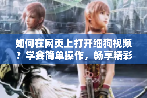如何在网页上打开细狗视频？学会简单操作，畅享精彩影片