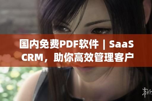 国内免费PDF软件︱SaaS CRM，助你高效管理客户信息