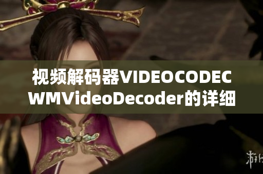视频解码器VIDEOCODECWMVideoDecoder的详细功能介绍